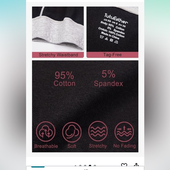 NWT Set of 5 Women's Colorful Cotton Hipster Panties Large - Picture 5 of 6